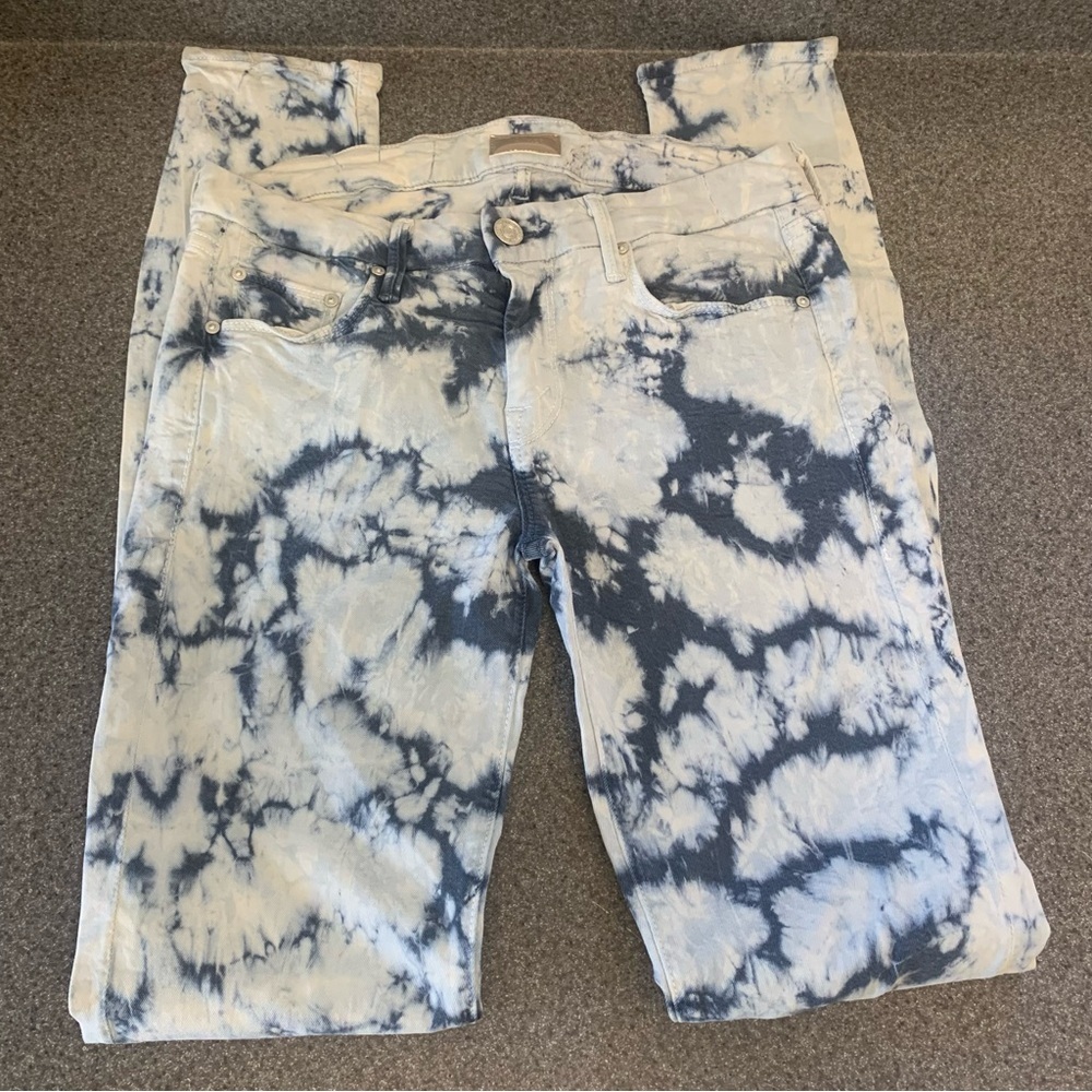 MOTHER The Looker tie-dye Skinny Jean in Ice Breaker Size 26 Luxury Boho Spring - Picture 3 of 9